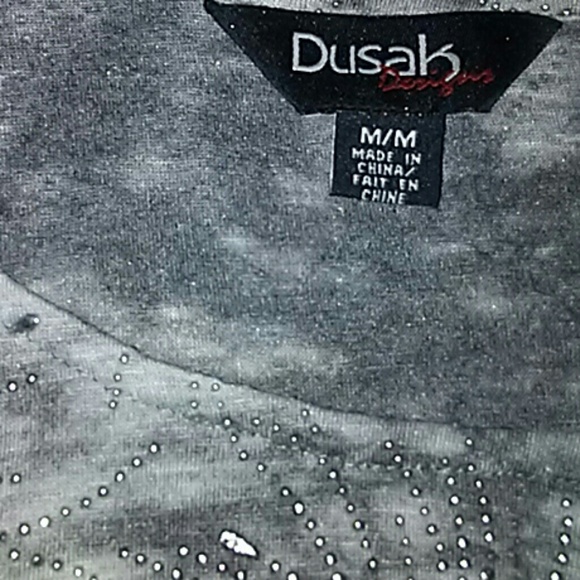 New Dusak Designs grey/silver beaded burnout top - Picture 4 of 8